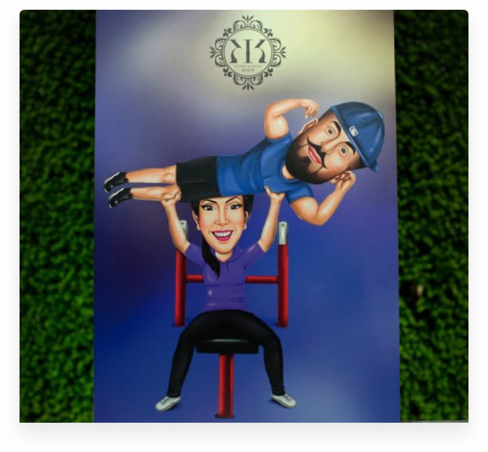 Foamex Board Print - Cartoon Couple