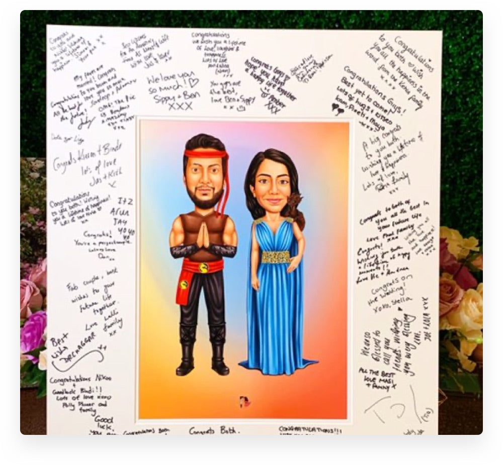 Guest Signing Boards - Cartoon Couple