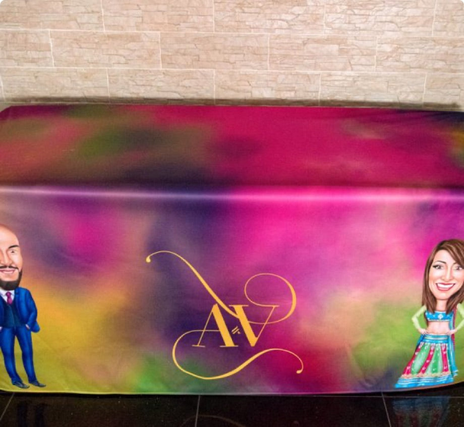 Fitted Table Cloth - Cartoon Couple